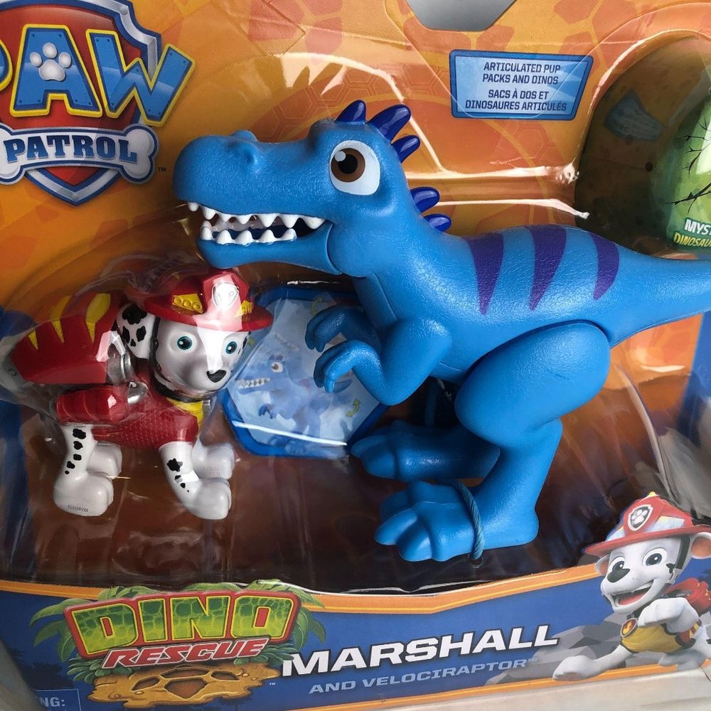 SOLD Paw Patrol Marshall & Velociraptor Mystery Dino - Picture 2 of 4